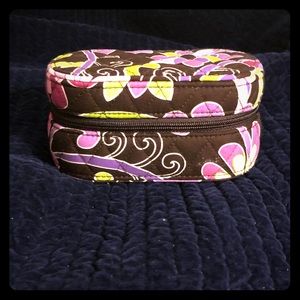 Vera Bradley Oval Jewelry Box in Purple Punch